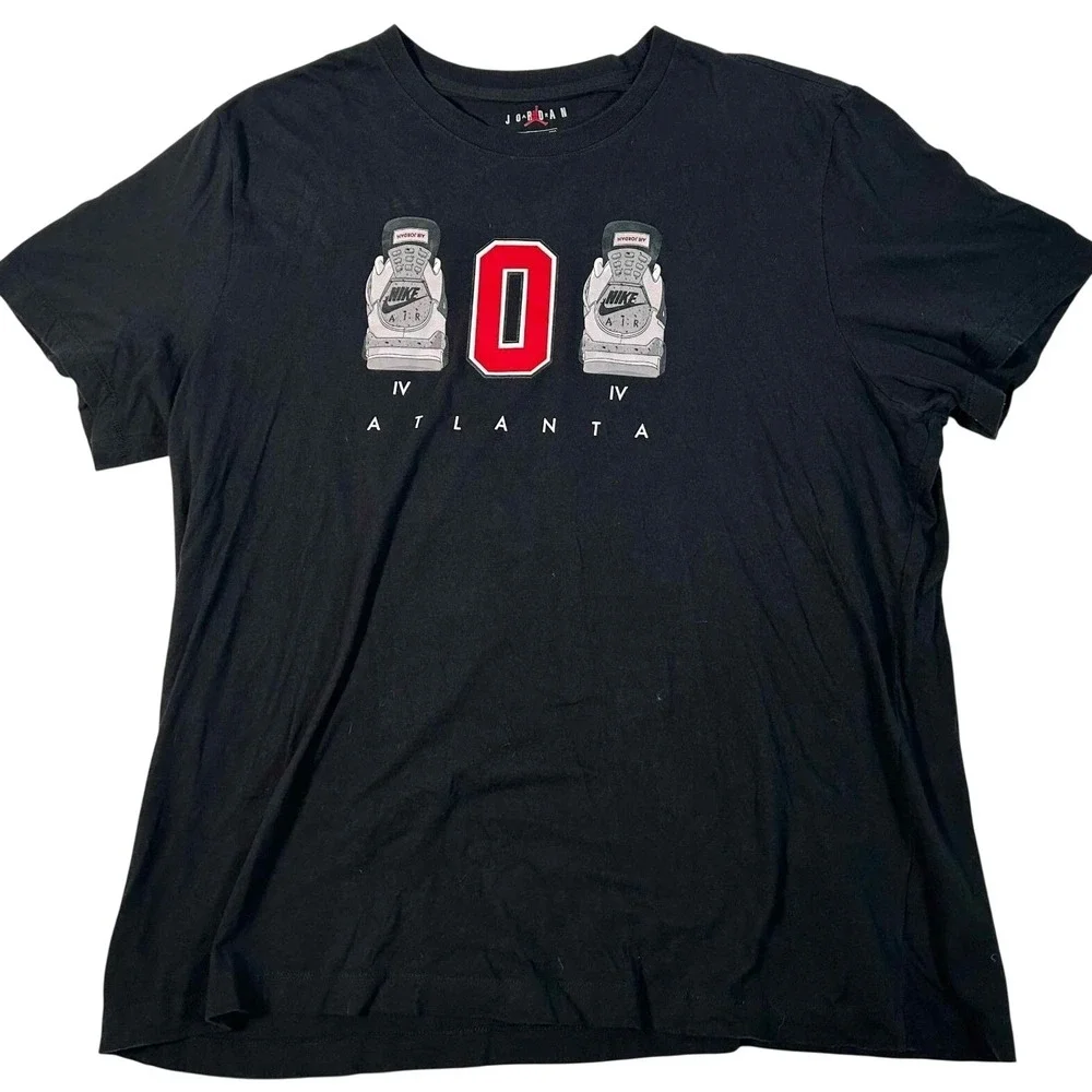 Jordan Mens Atlanta IV Graphic T-Shirt Black XXL Short Sleeve AJ4 Sneaker Tee